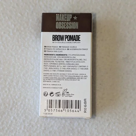 Brow Pomade MEDIUM BROWN w/ Double ended brush by Makeup Obsession - Picture 4 of 5